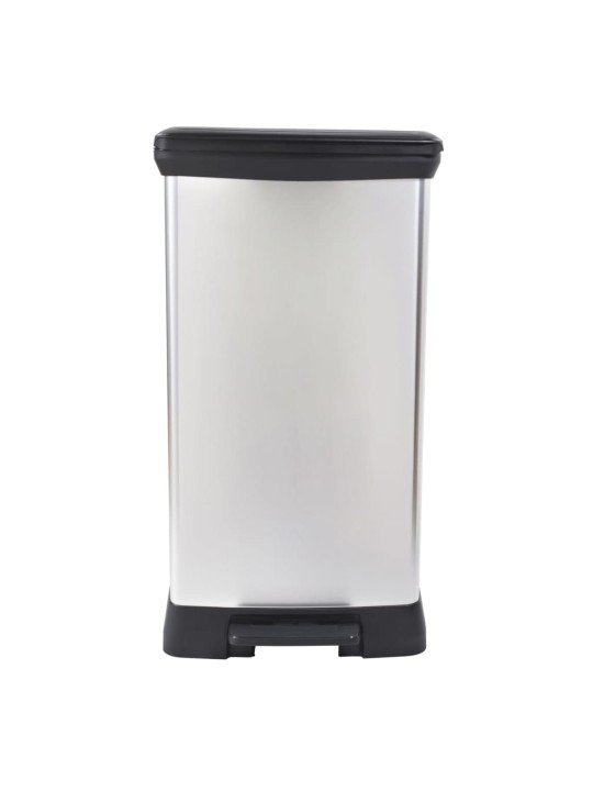 Curver atkritumu tvertne ar pedāli deco, 50 l, sudrabaina