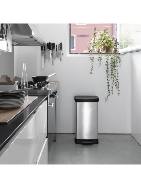 Curver atkritumu tvertne ar pedāli deco, 50 l, sudrabaina