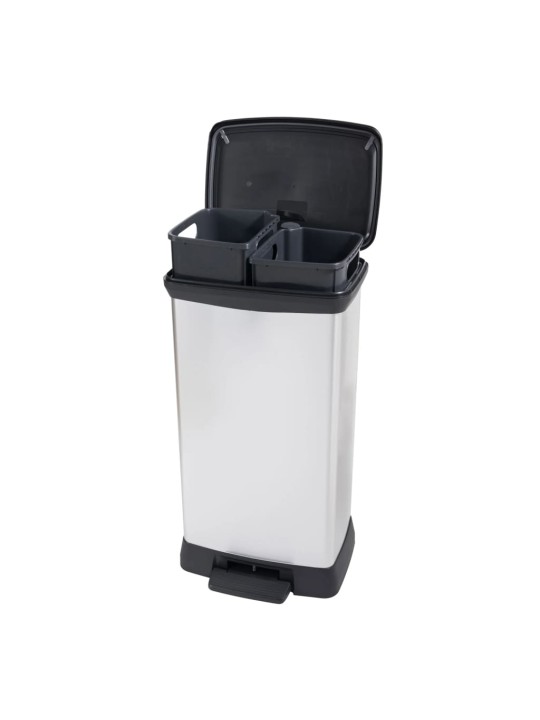 Curver atkritumu tvertne ar pedāli deco, 23 l +23 l, sudraba krāsa