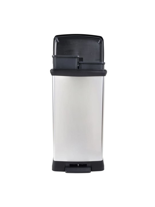 Curver atkritumu tvertne ar pedāli deco, 23 l +23 l, sudraba krāsa