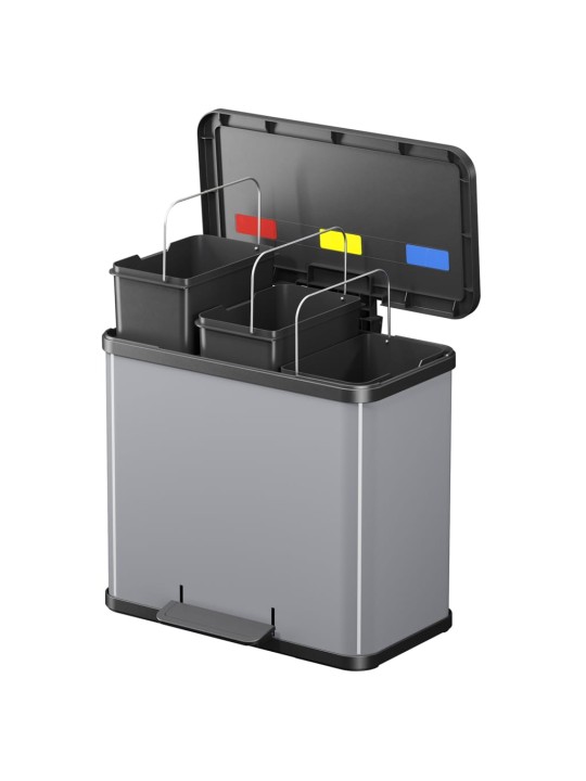 Hailo atkritumu tvertne oko trio plus, l, 3 x 9 l, sudraba, 0633-220