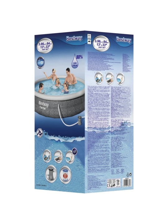 Bestway fast set piepūšamais baseins ar sūkni, 396x84 cm