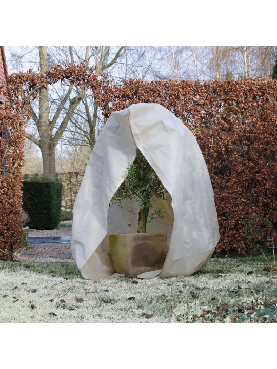 Nature augu ziemas pārsegs ar rāvējslēdzēju, 70 g/m², bēšs, 2x2,5 m