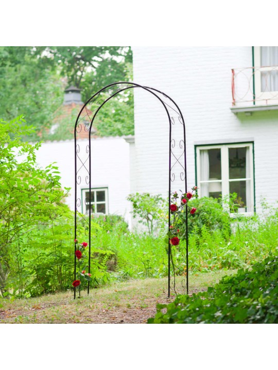 Nature dārza arka, melna, 100x37x230 cm, metāls