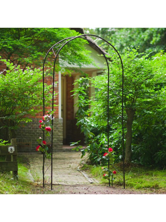 Nature dārza arka, melna, 100x37x230 cm, metāls