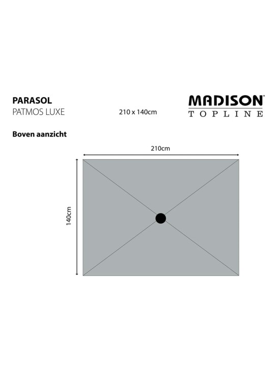 Madison saulessargs patmos luxe, taisnstūra, 210x140 cm, pelēks
