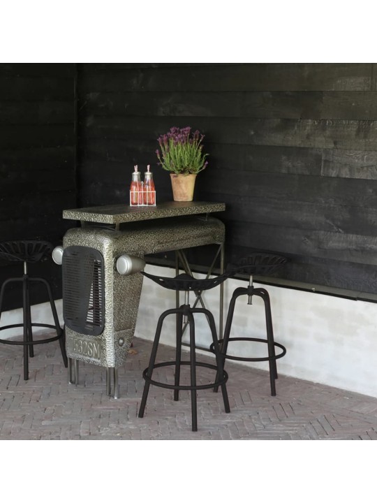 Esschert design bāra krēsls, traktora dizains, melns
