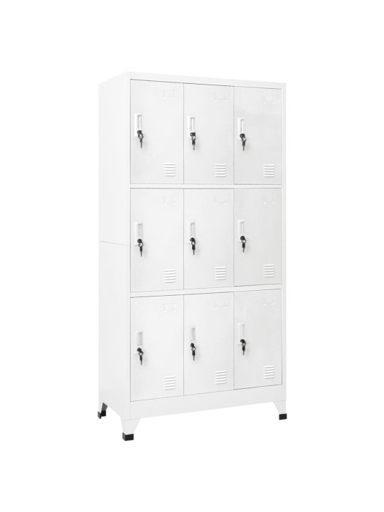 Ģērbtuvju skapīši, 9 nodalījumi, 90x45x180, pelēks tērauds