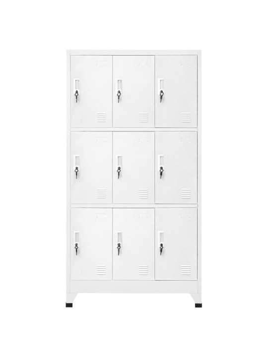 Ģērbtuvju skapīši, 9 nodalījumi, 90x45x180, pelēks tērauds