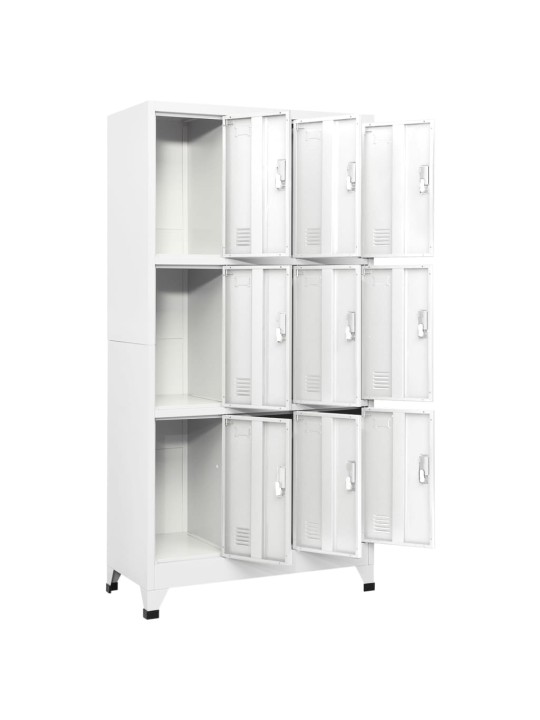 Ģērbtuvju skapīši, 9 nodalījumi, 90x45x180, pelēks tērauds