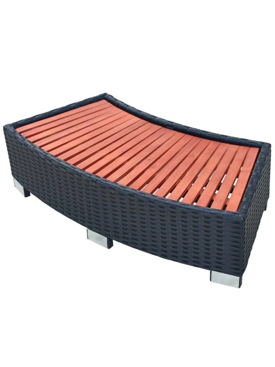 Spa pakāpiens, 92x45x25 cm, melns pe rotangpalmas pinums