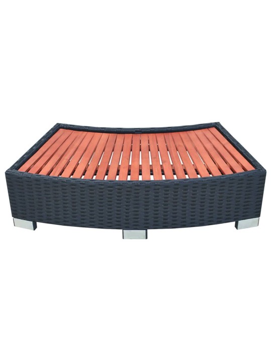 Spa pakāpiens, 92x45x25 cm, melns pe rotangpalmas pinums