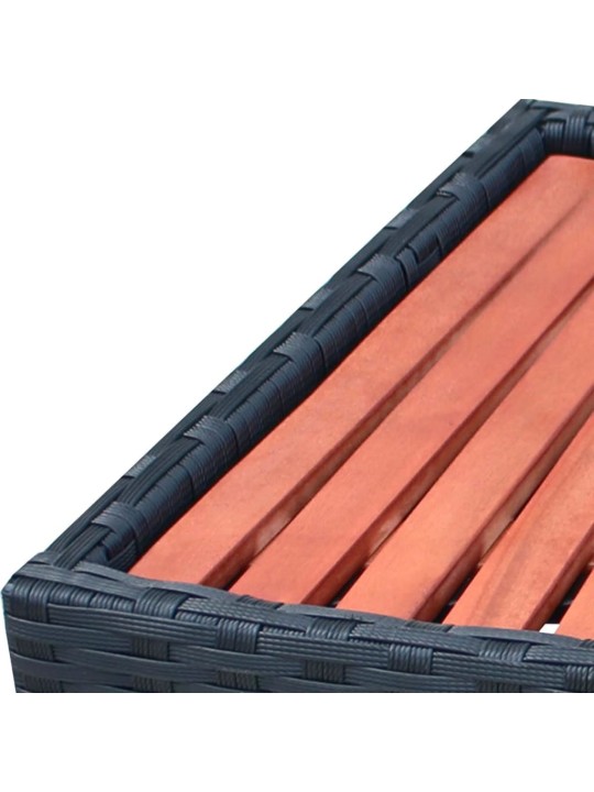Spa pakāpiens, 92x45x25 cm, melns pe rotangpalmas pinums