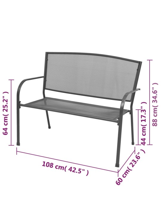 Dārza sols, 108 cm, tērauda siets, antracītpelēks