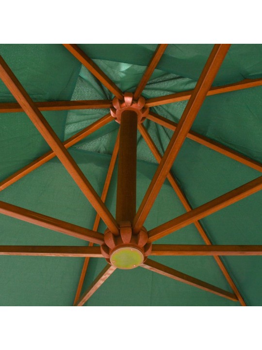 Saulessargs, iekarams, 300x300 cm, koka kāts, zaļš