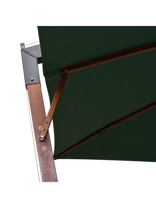 Saulessargs, iekarams, 300x300 cm, koka kāts, zaļš