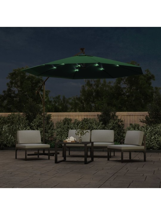 Saulessargs ar led, iekarams, 300 cm, metāla kāts, zaļš