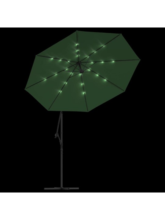 Saulessargs ar led, iekarams, 300 cm, metāla kāts, zaļš