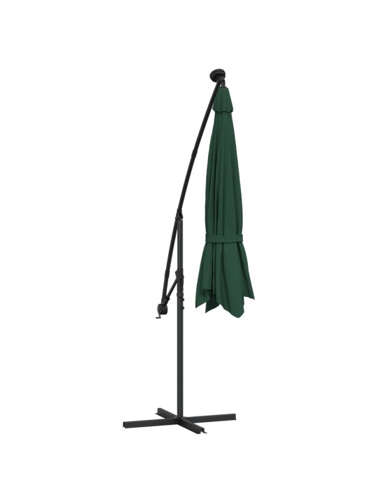 Saulessargs ar led, iekarams, 300 cm, metāla kāts, zaļš