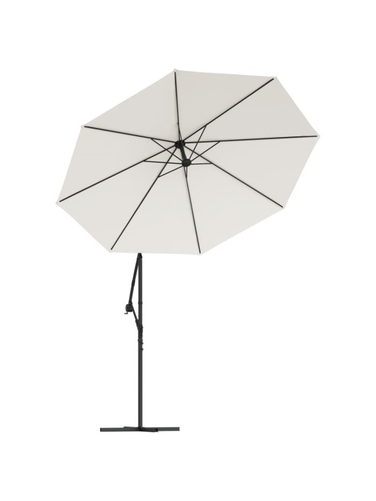 Saulessargs ar led, iekarams, 300 cm, metāla kāts, smilškrāsā
