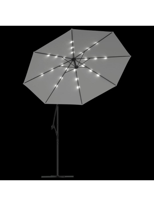 Saulessargs ar led, iekarams, 300 cm, metāla kāts, smilškrāsā