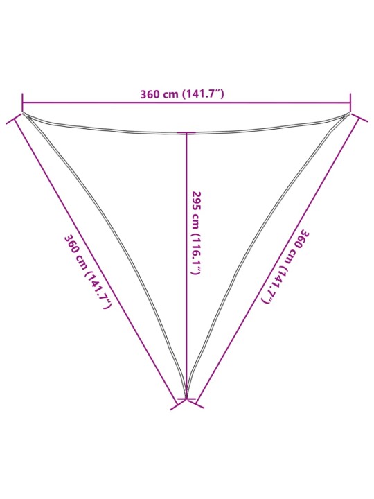 Saulessargs, hdpe, 3,6x3,6x3,6 m, trīsstūrveida, balts