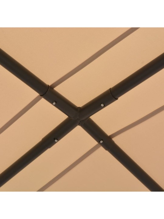 Dārza nojume, telts, 3x3 m, tērauds, bēša