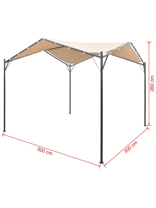 Dārza nojume, telts, 3x3 m, tērauds, bēša