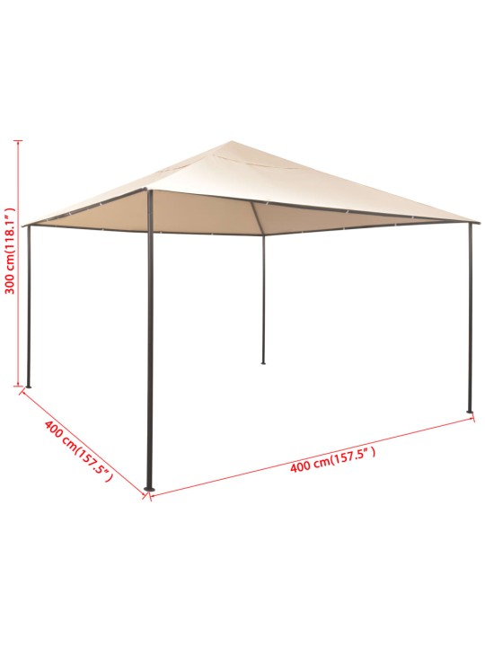 Dārza nojume, telts, 4x4 m, tērauds, bēša
