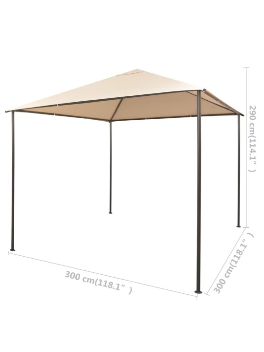 Dārza nojume, telts, 3x3 m, tērauds, bēša