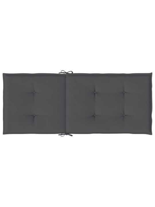 Dārza krēslu spilveni, 2 gab., pelēki, 120x50x3 cm, audums