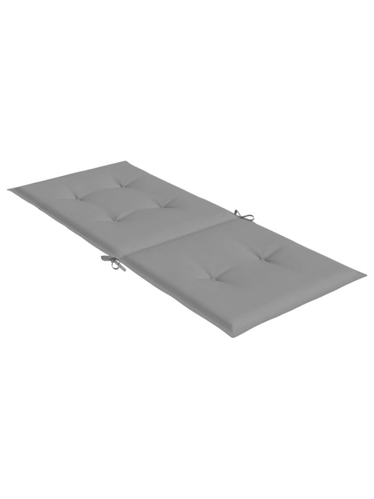 Dārza krēslu spilveni, 4 gab., pelēki, 120x50x3 cm, audums