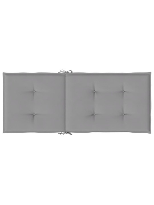 Dārza krēslu spilveni, 4 gab., pelēki, 120x50x3 cm, audums