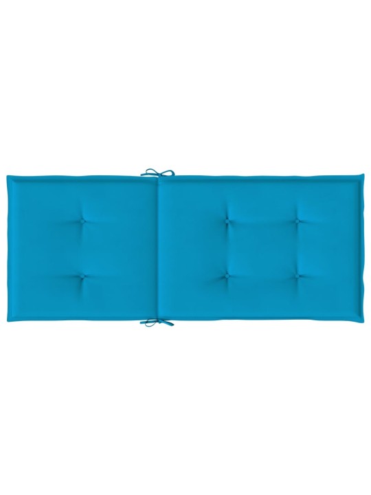 Dārza krēslu spilveni, 4 gab., zili, 120x50x3 cm, audums