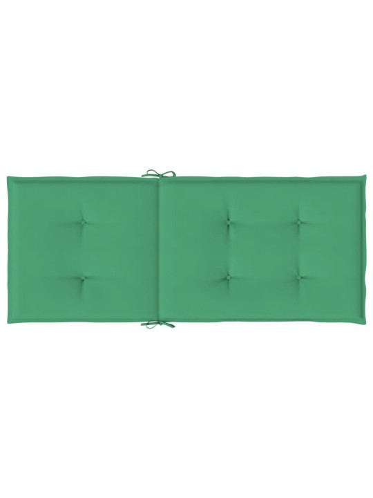 Dārza krēslu spilveni, 2 gab., zaļi, 120x50x3 cm, audums