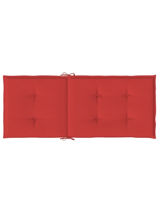 Dārza krēslu spilveni, 2 gab., sarkani, 120x50x3 cm, audums
