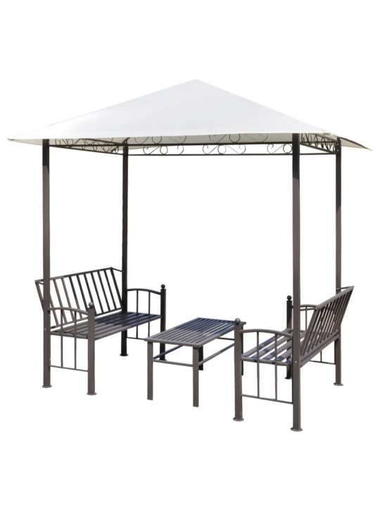 Dārza nojume ar galdu un soliem, 2,5x1,5x2,4 m