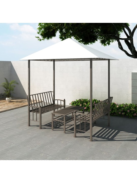 Dārza nojume ar galdu un soliem, 2,5x1,5x2,4 m