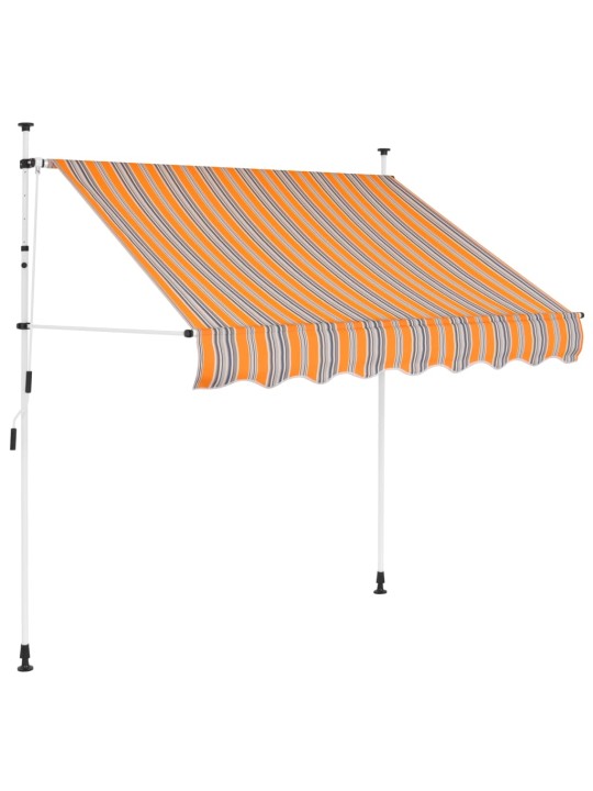 Izvelkama markīze, 200 cm, manuāla, dzeltena ar zilām svītrām