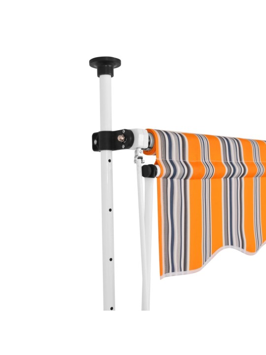 Izvelkama markīze, 200 cm, manuāla, dzeltena ar zilām svītrām