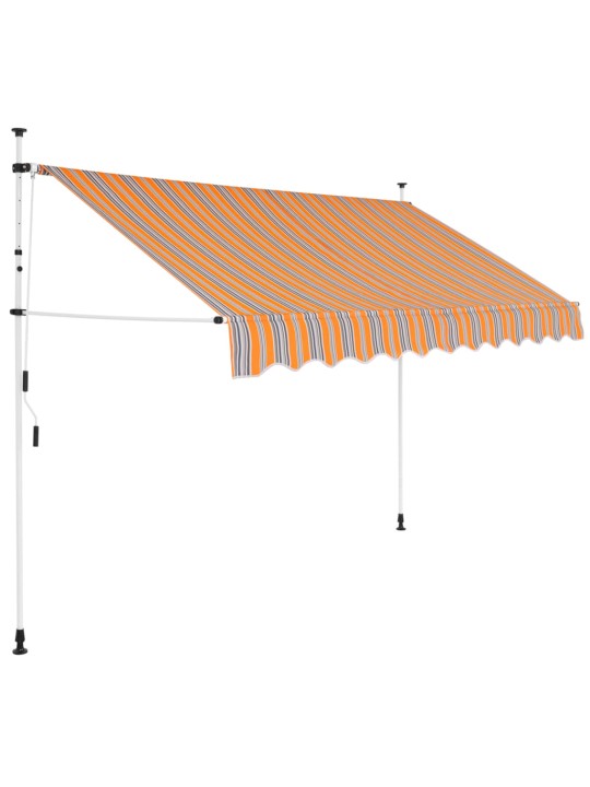 Izvelkama markīze, 300 cm, manuāla, dzeltena ar zilām svītrām