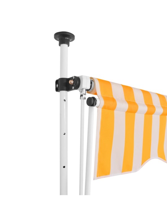 Izvelkama markīze, 150 cm, manuāla, oranža ar baltām svītrām