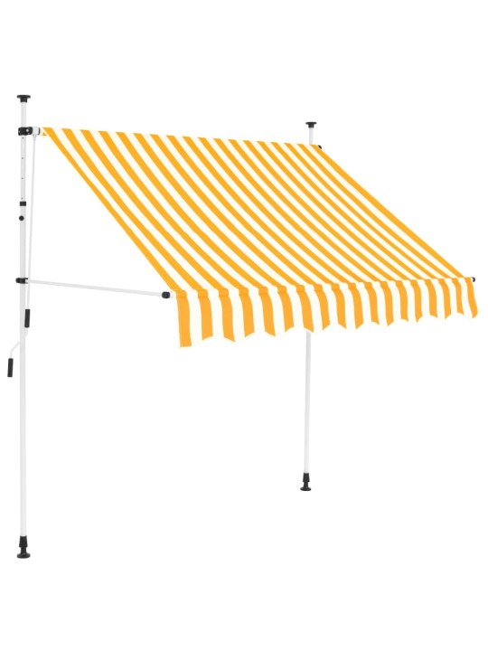 Izvelkama markīze, 200 cm, manuāla, oranža ar baltām svītrām