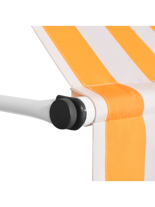 Izvelkama markīze, 200 cm, manuāla, oranža ar baltām svītrām