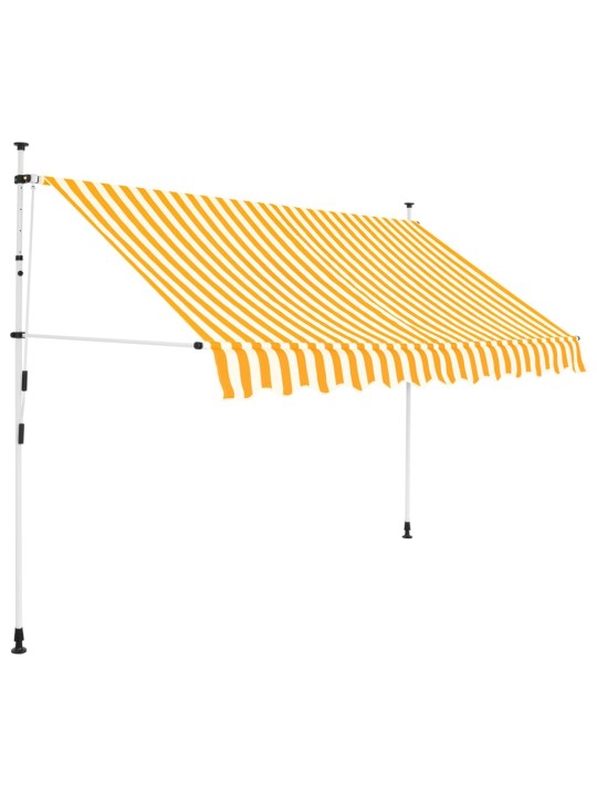 Izvelkama markīze, 300 cm, manuāla, oranža ar baltām svītrām