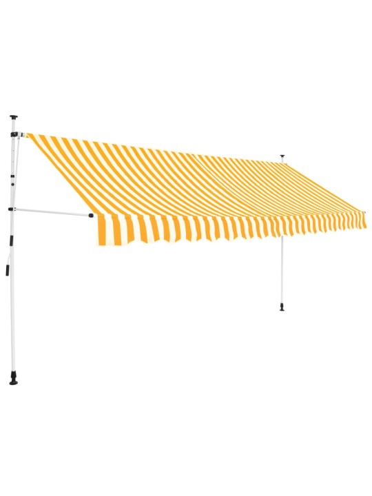 Izvelkama markīze, 350 cm, manuāla, oranža ar baltām svītrām