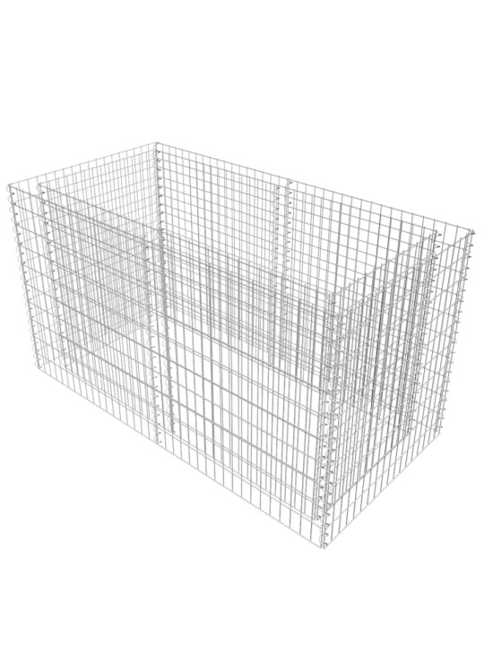 Gabions, augstā puķu kaste, tērauds, 180x90x100, sudraba krāsa