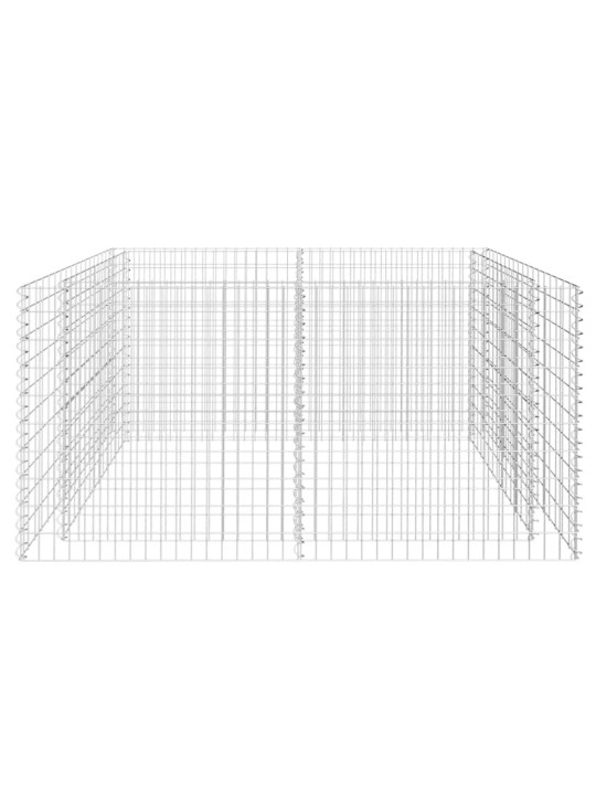 Gabions, augstā puķu kaste, tērauds, 180x90x100, sudraba krāsa