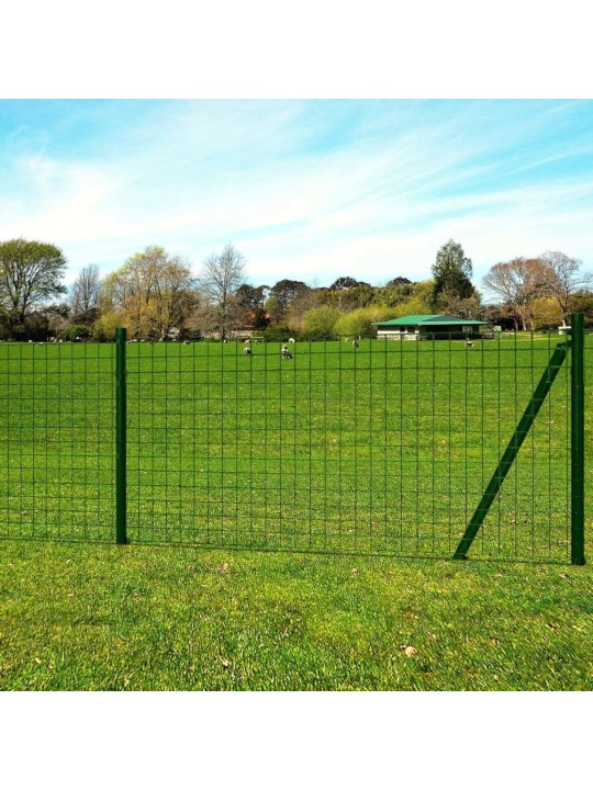 euro stiepļu žogs, tērauds, 25x1,5 m, zaļš