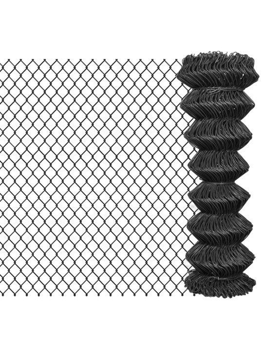 Stiepļu pinuma žogs, tērauds, 15x1,25 m, pelēks